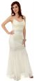 Main image of Fitted and Flared Full Length Beaded Formal Dress